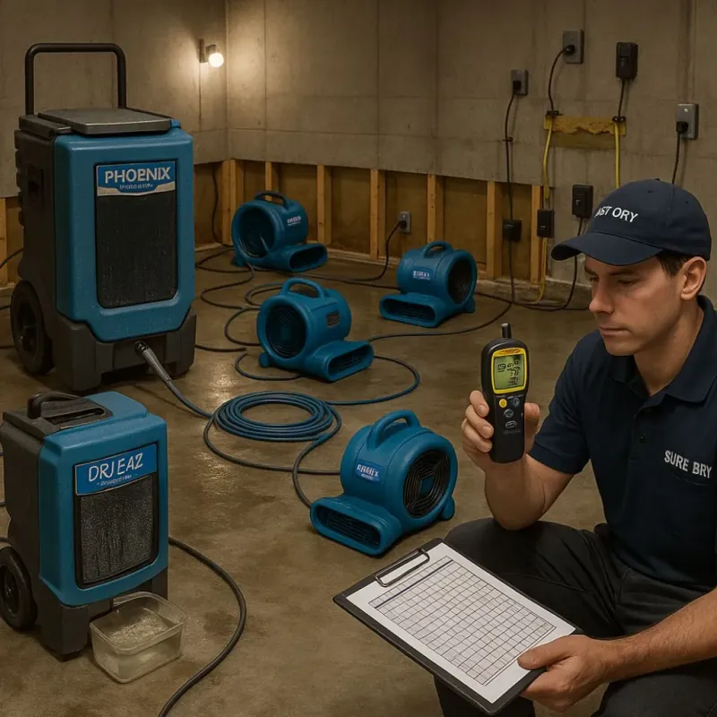 Structural Drying and Dehumidification process in East Newnan, GA